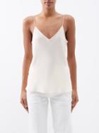 Raey - Thin-strap Silk Crepe De Chine Cami Top - Womens - Pale Pink