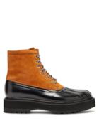 Matchesfashion.com Givenchy - Camden Nubuck And Patent Leather Boots - Mens - Black Beige