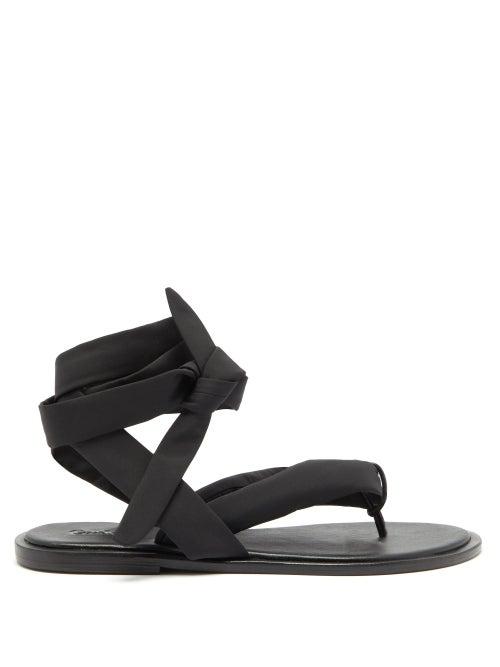 Matchesfashion.com Ganni - Wraparound Recycled-fabric Sandals - Womens - Black