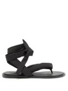 Matchesfashion.com Ganni - Wraparound Recycled-fabric Sandals - Womens - Black