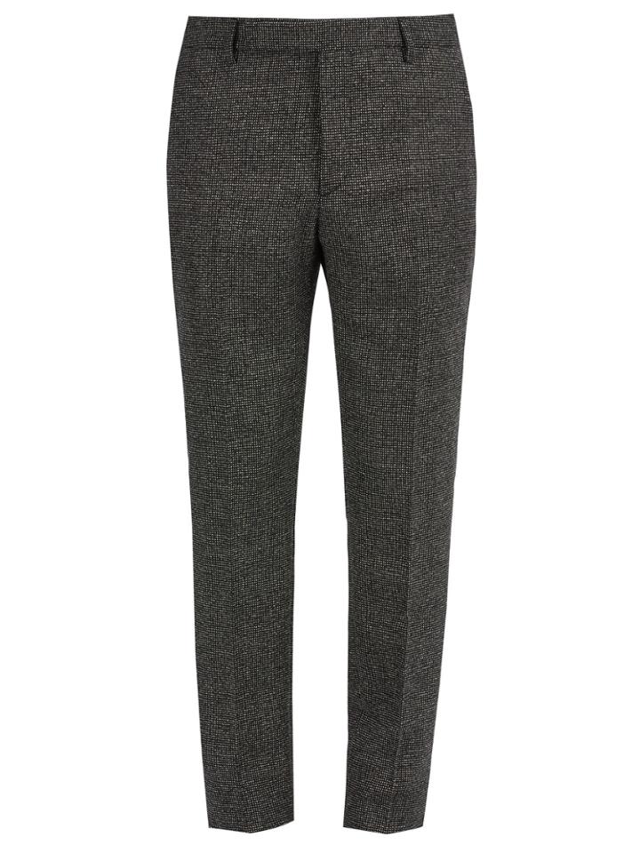 Saint Laurent Slim-leg Checked Wool Trousers