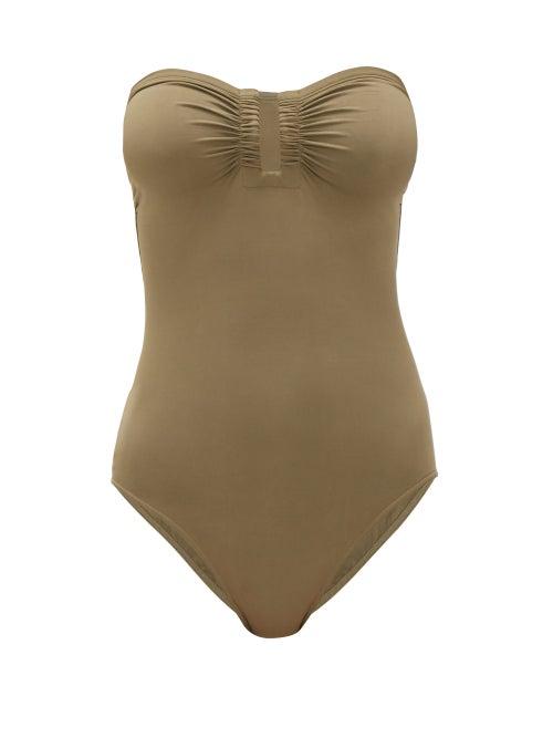 Matchesfashion.com Eres - Cassiope U-ring Strapless Swimsuit - Womens - Khaki