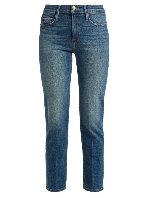 Matchesfashion.com Frame - Le Nouveau Straight Leg Cropped Jeans - Womens - Denim
