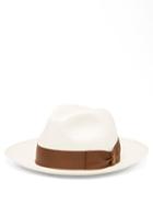 Matchesfashion.com Borsalino - Ribbon-trimmed Straw Panama Hat - Mens - Brown