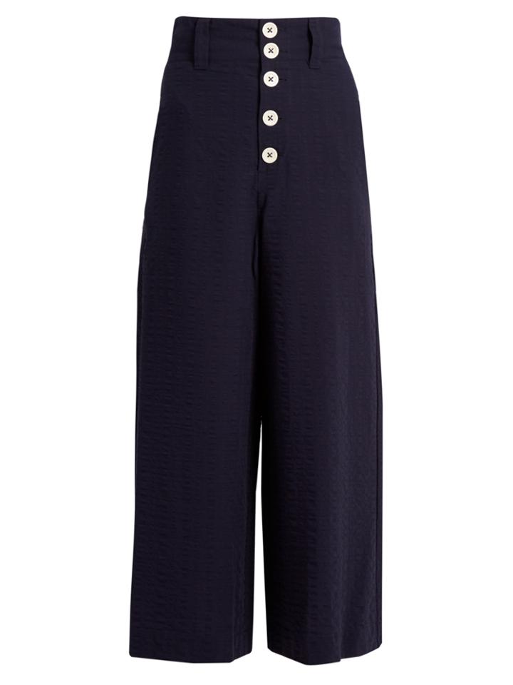 See By Chloé Wide-leg Seersucker Trousers