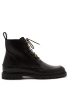 Matchesfashion.com Bottega Veneta - Intrecciato Weave Lace Up Leather Boots - Mens - Black
