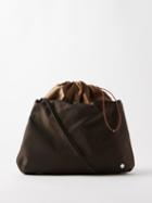 The Row - Bourse Xl Drawstring Nylon Clutch Bag - Womens - Dark Brown