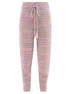 Loveshackfancy - Olvera Striped-jacquard Knit Track Pants - Womens - Pink