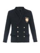 Balmain Double-breasted Crest-embroidered Cardigan