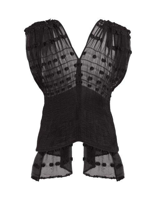 Matchesfashion.com Mame Kurogouchi - Sleeveless Fil Coup Top - Womens - Black