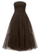 Matchesfashion.com Marc Jacobs - Crystal Embellished Strapless Tulle Dress - Womens - Brown