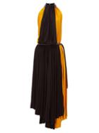 Matchesfashion.com Proenza Schouler - Panelled Pleated Jersey Midi Dress - Womens - Black Yellow