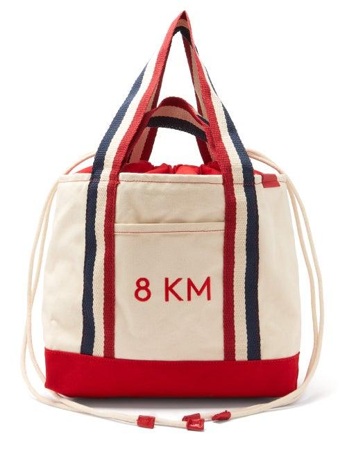 Matchesfashion.com Kilometre Paris - 8km Embroidered Canvas Tote Bag - Womens - White Multi