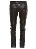 Balmain Biker Slim-leg Leather Trousers