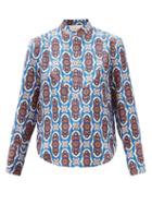 Matchesfashion.com La Doublej - Portofino Amalfi-print Silk-twill Shirt - Womens - Blue Multi