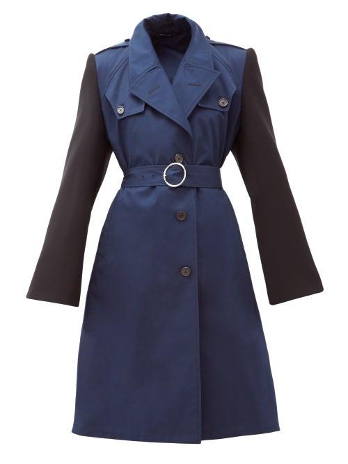Matchesfashion.com Maison Margiela - Belted Cotton-gabardine Trench Coat - Womens - Blue Multi