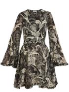 Chloé High-neck Dotted Floral-print Cotton-blend Dress