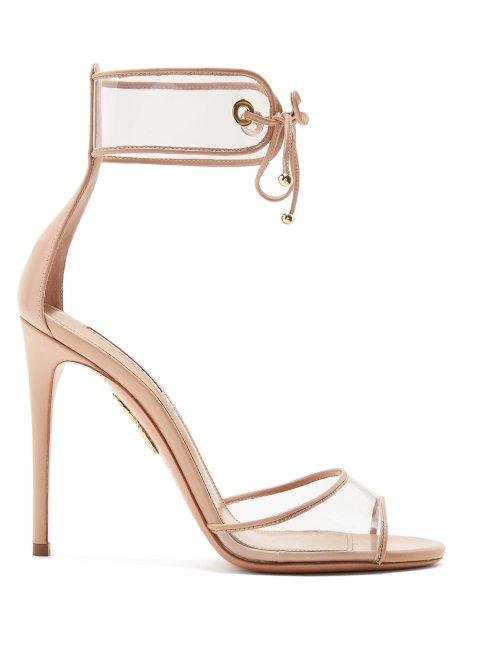 Matchesfashion.com Aquazzura - Optic 105 Leather Sandals - Womens - Nude