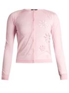 Simone Rocha Floral-embroidered Wool And Silk-blend Cardigan