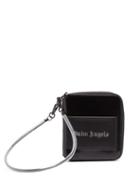 Matchesfashion.com Palm Angels - Logo Stamped Patent And Leather Zip Around Wallet - Mens - Black