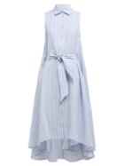 Matchesfashion.com Palmer//harding - Sedona Striped Linen Shirtdress - Womens - Blue Stripe
