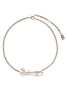 Balenciaga - Typo Valentine Logo Necklace - Womens - Silver