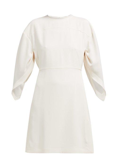 Matchesfashion.com Chlo - Draped Sleeve Crepe Mini Dress - Womens - Cream