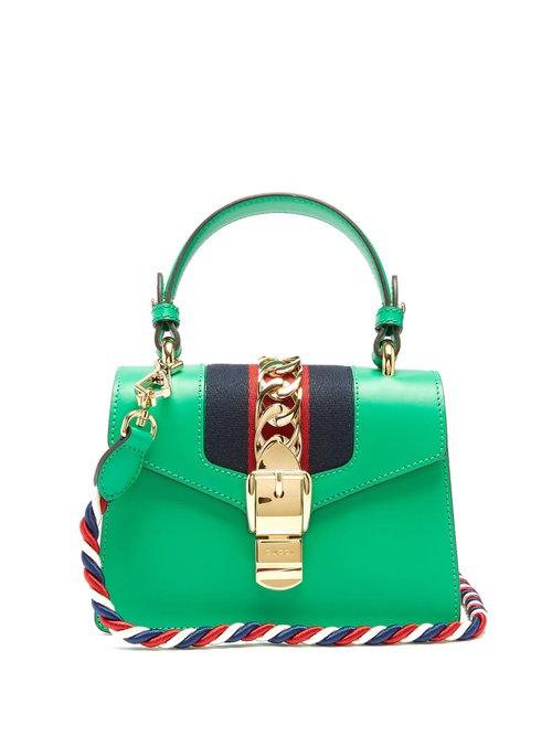Matchesfashion.com Gucci - Sylvie Mini Leather Shoulder Bag - Womens - Green
