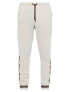 Matchesfashion.com Fendi - Ff Print Cotton Blend Track Pants - Mens - Light Grey
