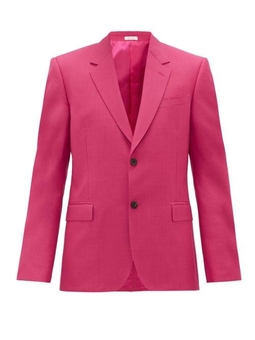 Matchesfashion.com Alexander Mcqueen - Single-breasted Wool-blend Crepe Suit Jacket - Mens - Pink
