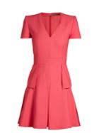Alexander Mcqueen V-neck Peplum-waist Cady Dress