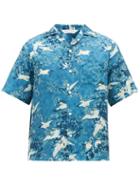 Matchesfashion.com Nipoaloha - Aloha Moon Light Sparrow Print Silk Shirt - Mens - Blue