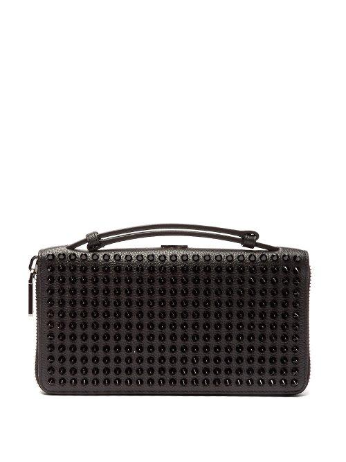 Matchesfashion.com Christian Louboutin - Panettone Xl Spike Stud Leather Wallet - Mens - Black
