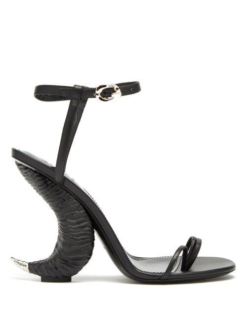 Matchesfashion.com Givenchy - Horn-effect Leather Sandals - Womens - Black