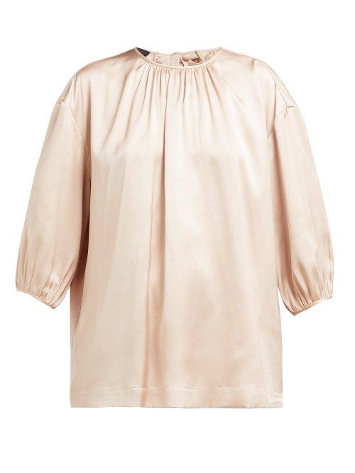 Matchesfashion.com Rochas - Onisly Silk Satin Top - Womens - Nude