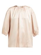 Matchesfashion.com Rochas - Onisly Silk Satin Top - Womens - Nude