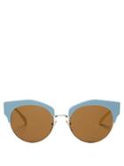 Matchesfashion.com Marni - Graphic Cat Eye Acetate Sunglasses - Womens - Blue Multi