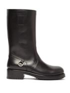 Matchesfashion.com Raf Simons - Metal Ring Leather Boots - Mens - Black