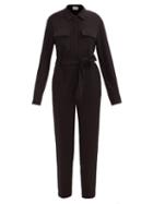Asceno - Antwerp Crepe Jumpsuit - Womens - Black