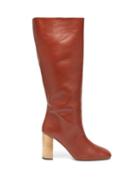 Matchesfashion.com Ssone - Rita Leather Knee High Boots - Womens - Dark Red