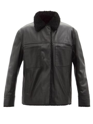 Altu - Shearling And Leather Jacket - Mens - Black