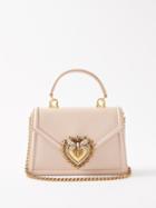 Dolce & Gabbana - Devotion Logo-plaque Leather Handbag - Womens - Light Pink