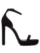 Matchesfashion.com Saint Laurent - Hall Suede Platform Sandals - Womens - Black Gold