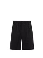 Mens Rtw Commas - Drawstring-waist Cotton-blend Ottoman Shorts - Mens - Black