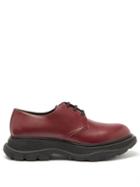 Matchesfashion.com Alexander Mcqueen - Exaggerated-sole Leather Derby Shoes - Mens - Burgundy