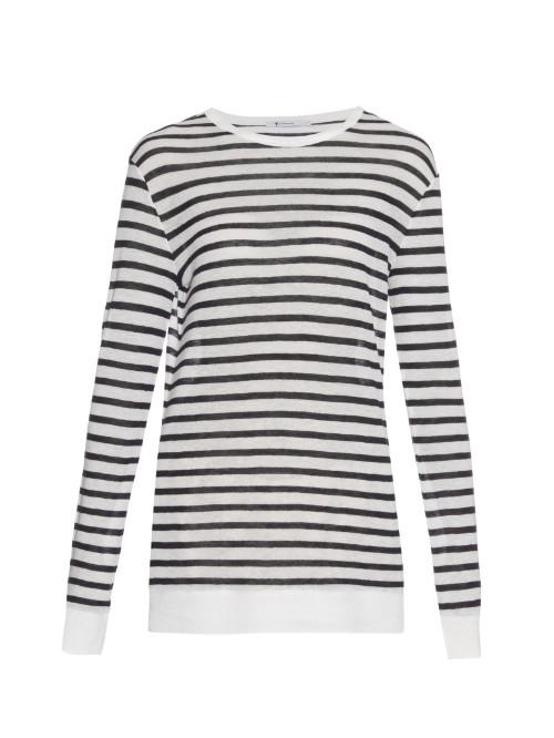 T By Alexander Wang Striped Long-sleeved Jersey Top