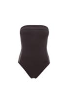 Matchesfashion.com Solid & Striped - The Madeline Mesh-panel Bandeau Swimsuit - Womens - Black