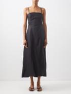 Frame - Cutout-back Cotton-blend Dress - Womens - Black