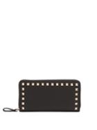 Matchesfashion.com Valentino - Rockstud Ziparound Leather Wallet - Womens - Black