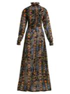 Preen By Thornton Bregazzi Ameline High-neck Silk-blend Devor Dress